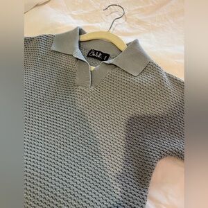 Belati Gray Knit Polo Shirt